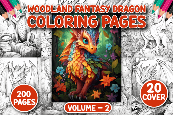 200 Woodland Fantasy Dragon Color Pages for Creative Escape