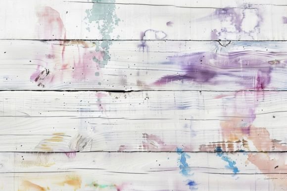 Abstract Color Splashes on Wooden Planks: A Texture for Bold Ideas