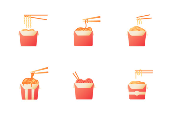 Bring Takeout Charm to Your Designs with Noodles for Takeout Vector Icons