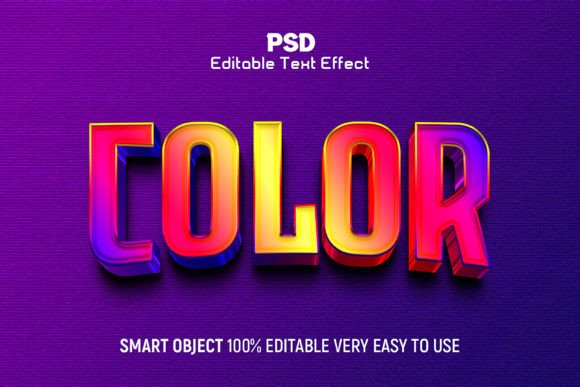 Color 3D Editable Text Effect Style: Instant Dimension