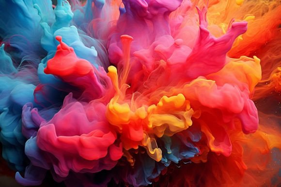 Exploring the Dynamic Rainbow Color Collision Art Effect