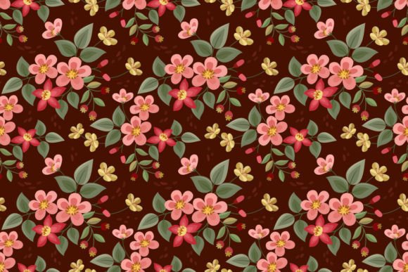 Flowers on Brown Color Seamless Pattern: Your Design Solution