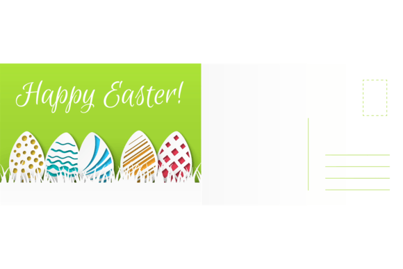 Happy Easter Card: Cartoon Holiday Color for Festive Designs