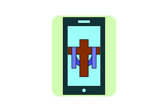 Icon Cute Easter Cross Color Outline: A Modern Design Asset