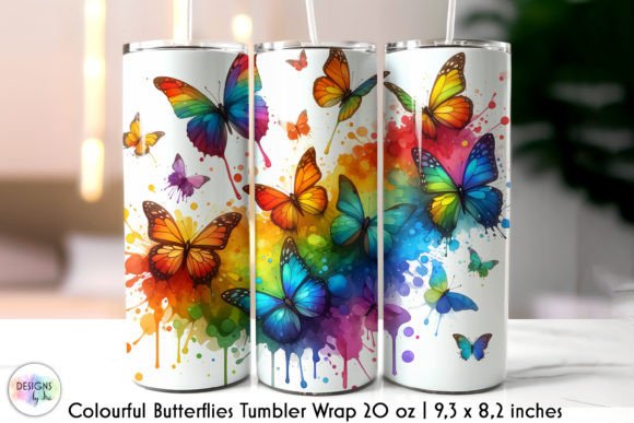Watercolour Butterflies Tumbler Wrap: A Design Asset for Vibrant Projects