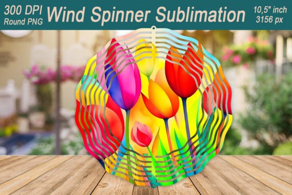 Watercolour Tulips Wind Spinner for Spring Decor